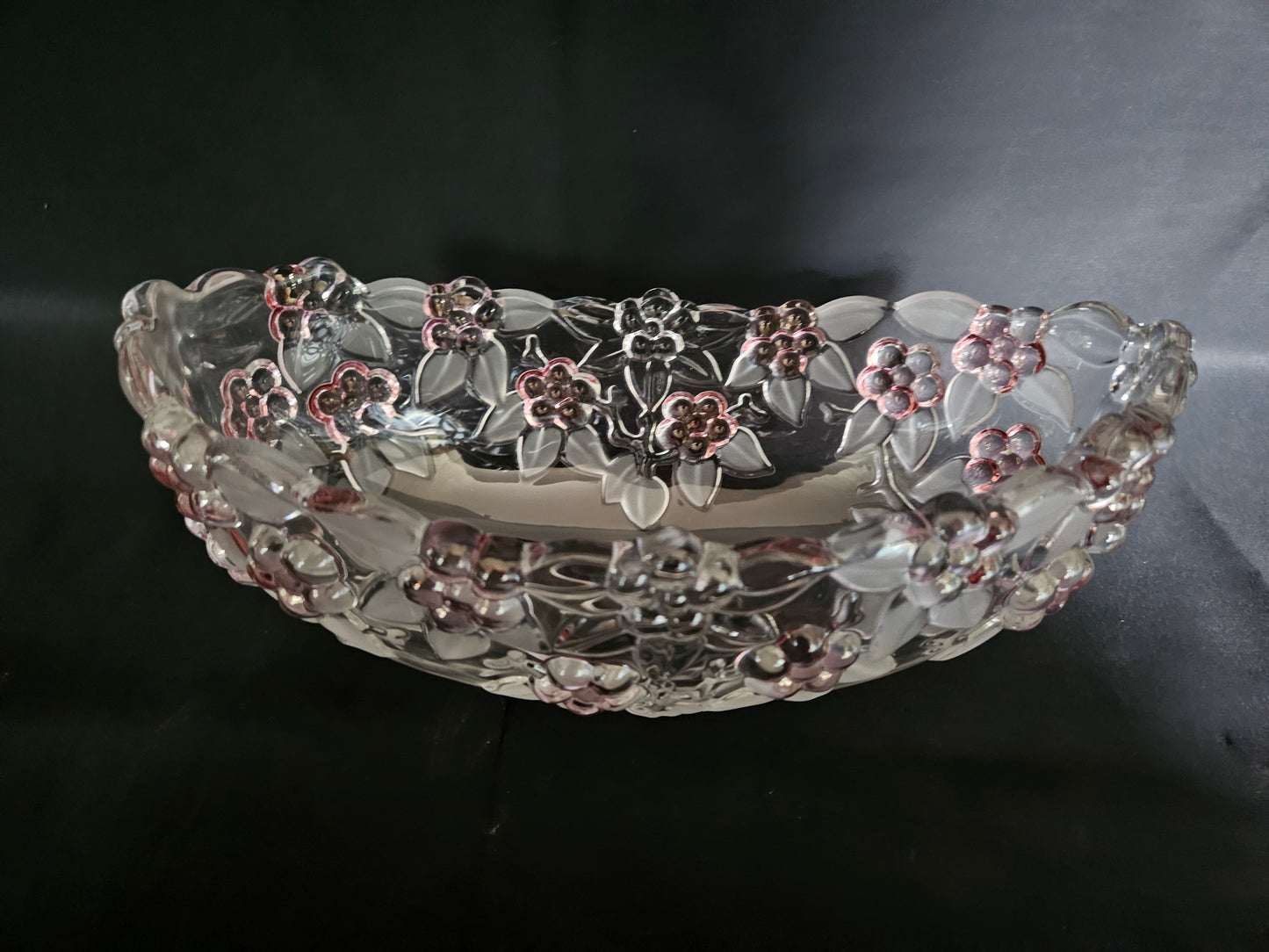 German Walther Glas Carmen Rose Oval Dish - Fruit Bowl - Centre Piece