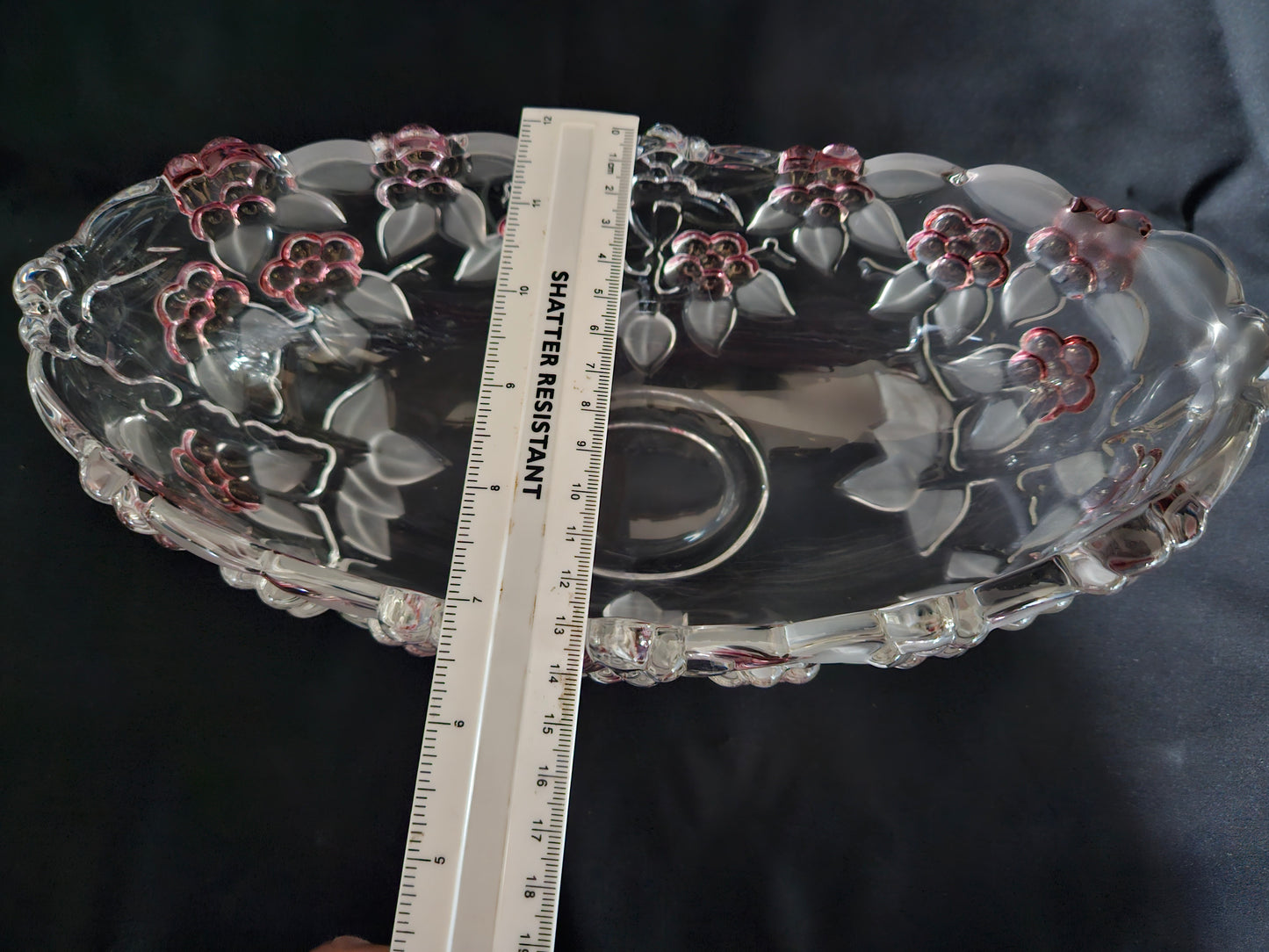 German Walther Glas Carmen Rose Oval Dish - Fruit Bowl - Centre Piece