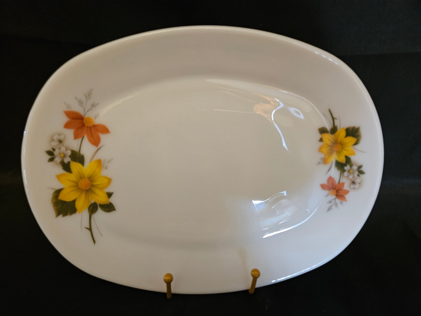 4 Vintage Pyrex Autumn Glory Oval Steak Plates