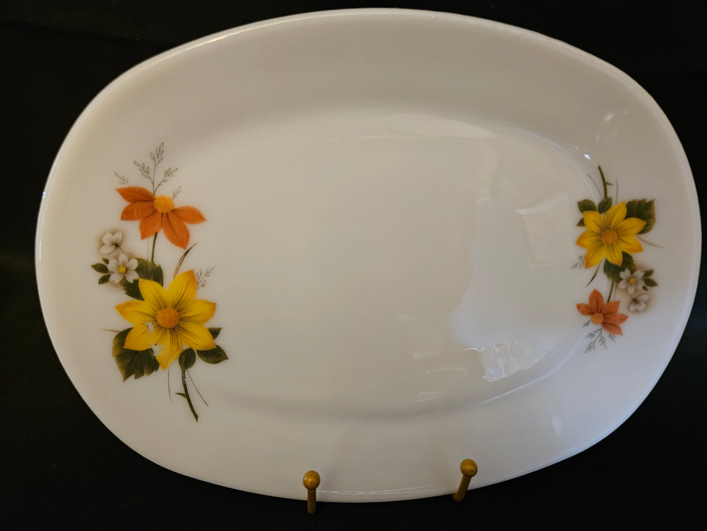 4 Vintage Pyrex Autumn Glory Oval Steak Plates