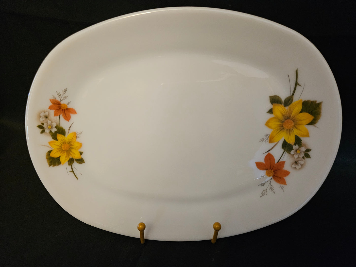 4 Vintage Pyrex Autumn Glory Oval Steak Plates