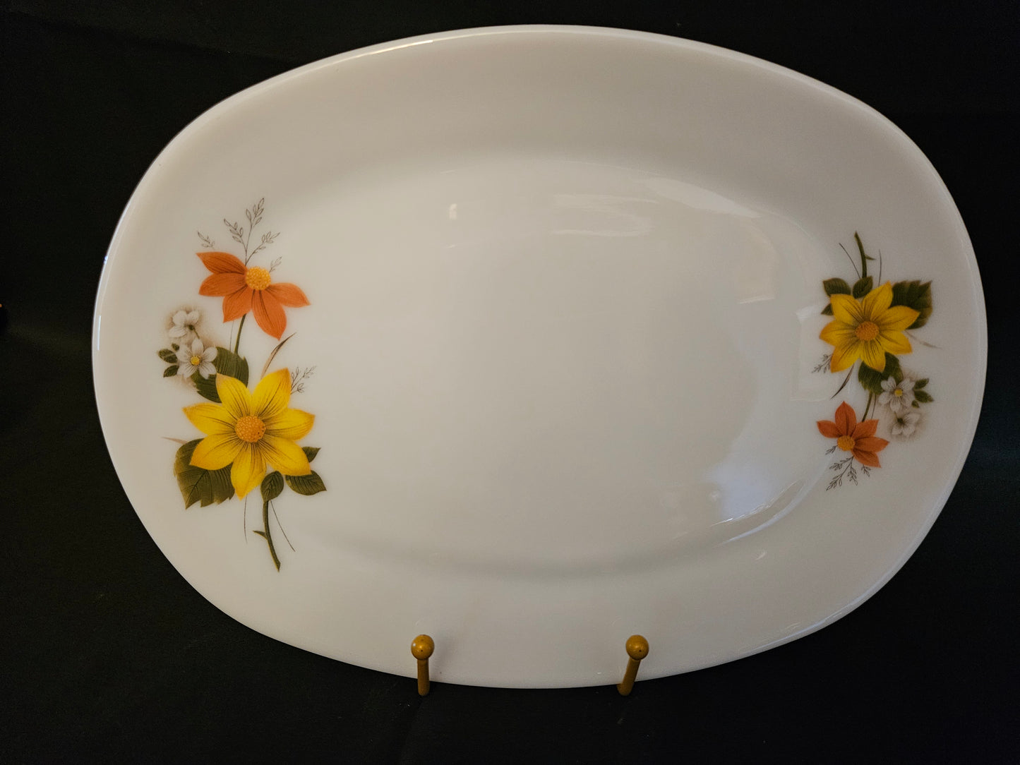 4 Vintage Pyrex Autumn Glory Oval Steak Plates