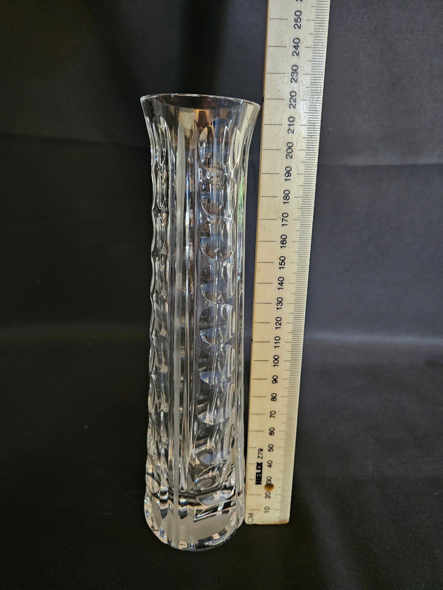 Crystal Tapered Vase Geometric Pattern