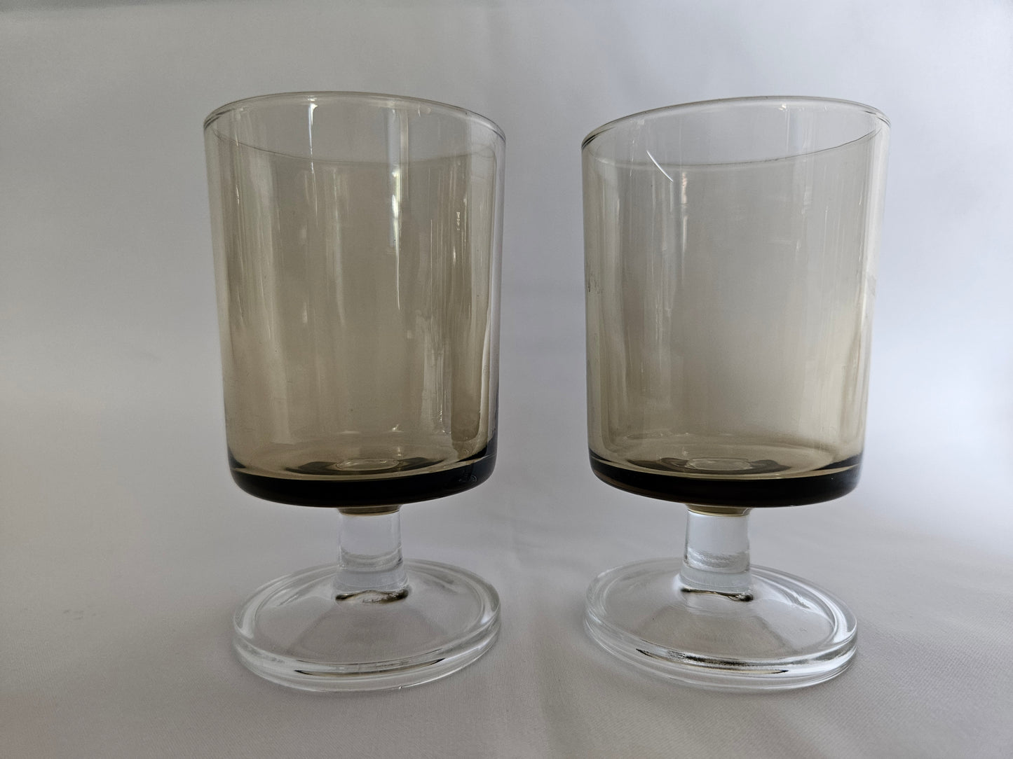 4 Luminarc Cavalier Smoked Glass Wine Glasses