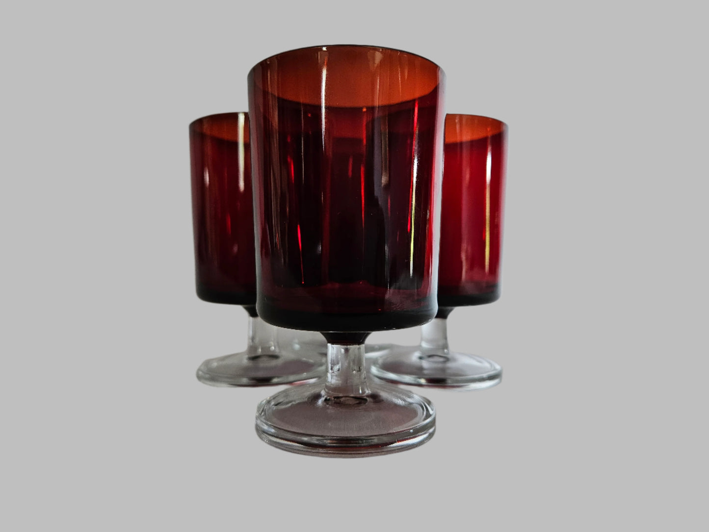 4 Luminarc Red Cavalier 11.5cm Wine Glasses