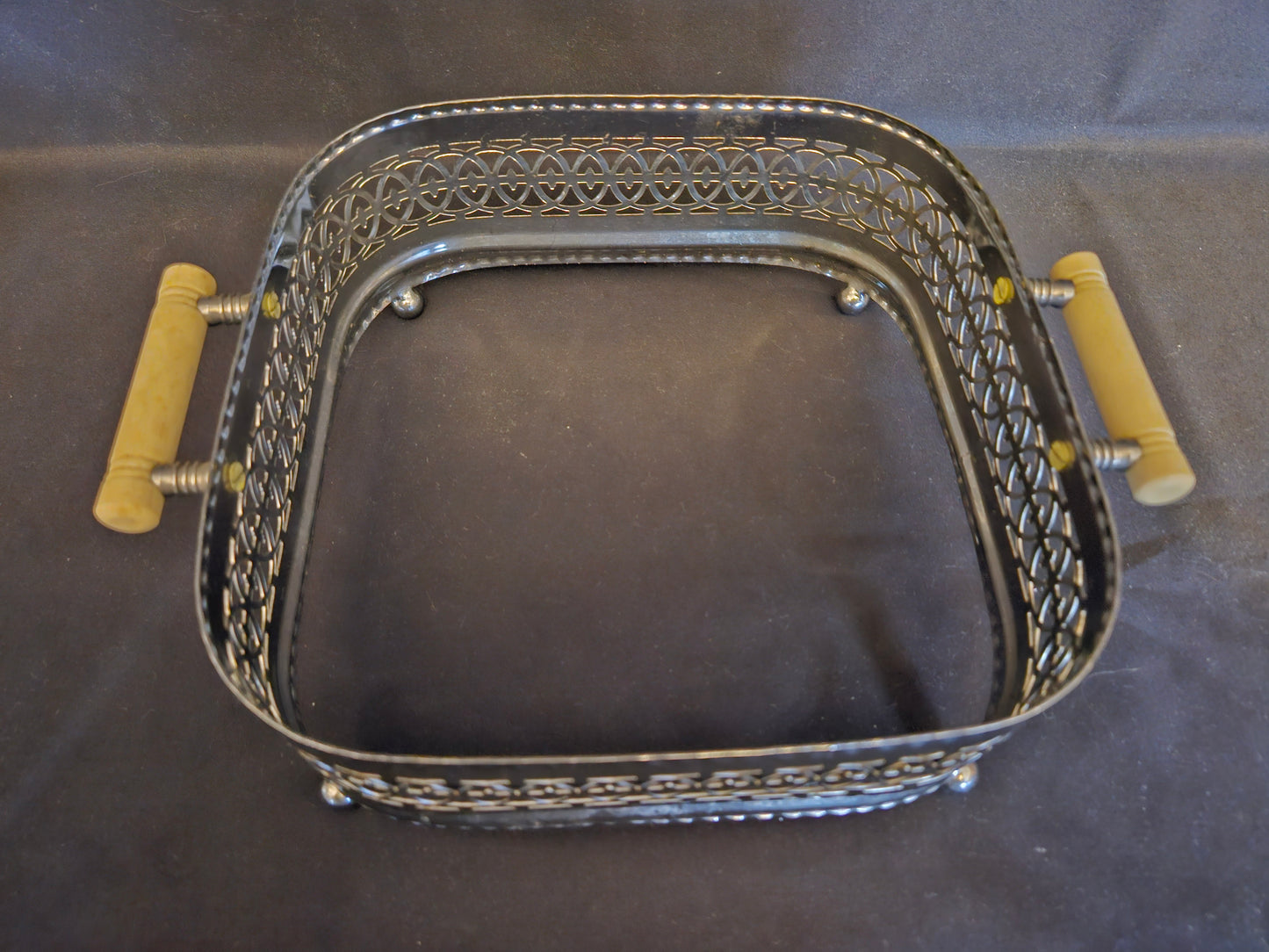 Early Pyrex Dish and Silver Plated Holder