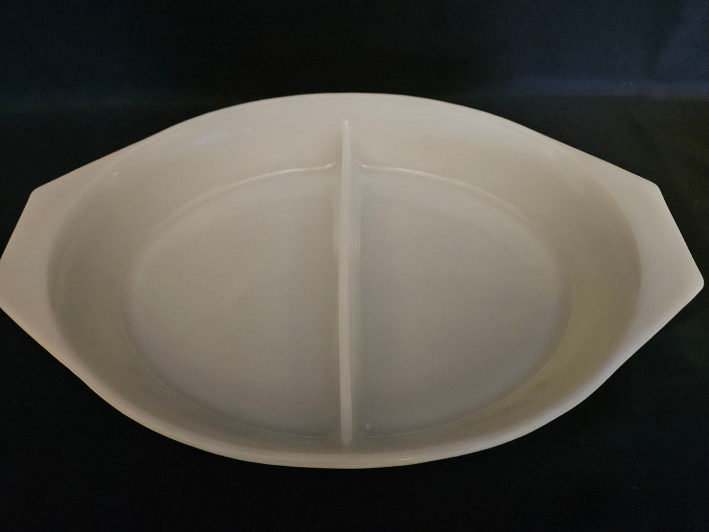 Pyrex Gaiety Yellow and Black Divided Dish with Lid