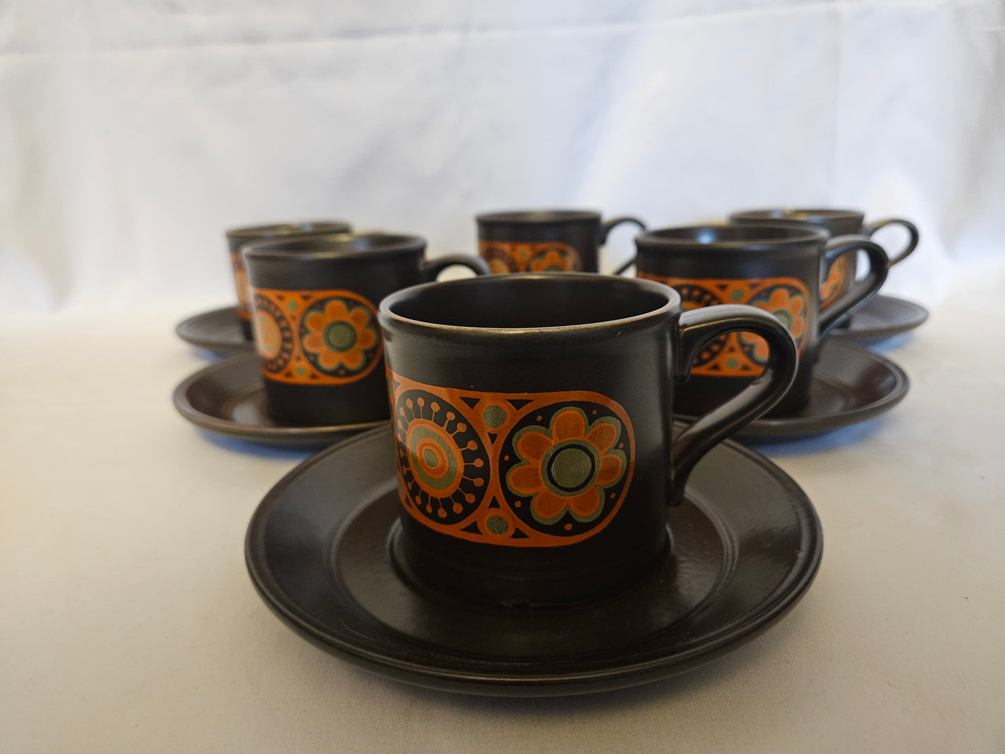 Kiln Craft Hermes Cups and Saucers X6