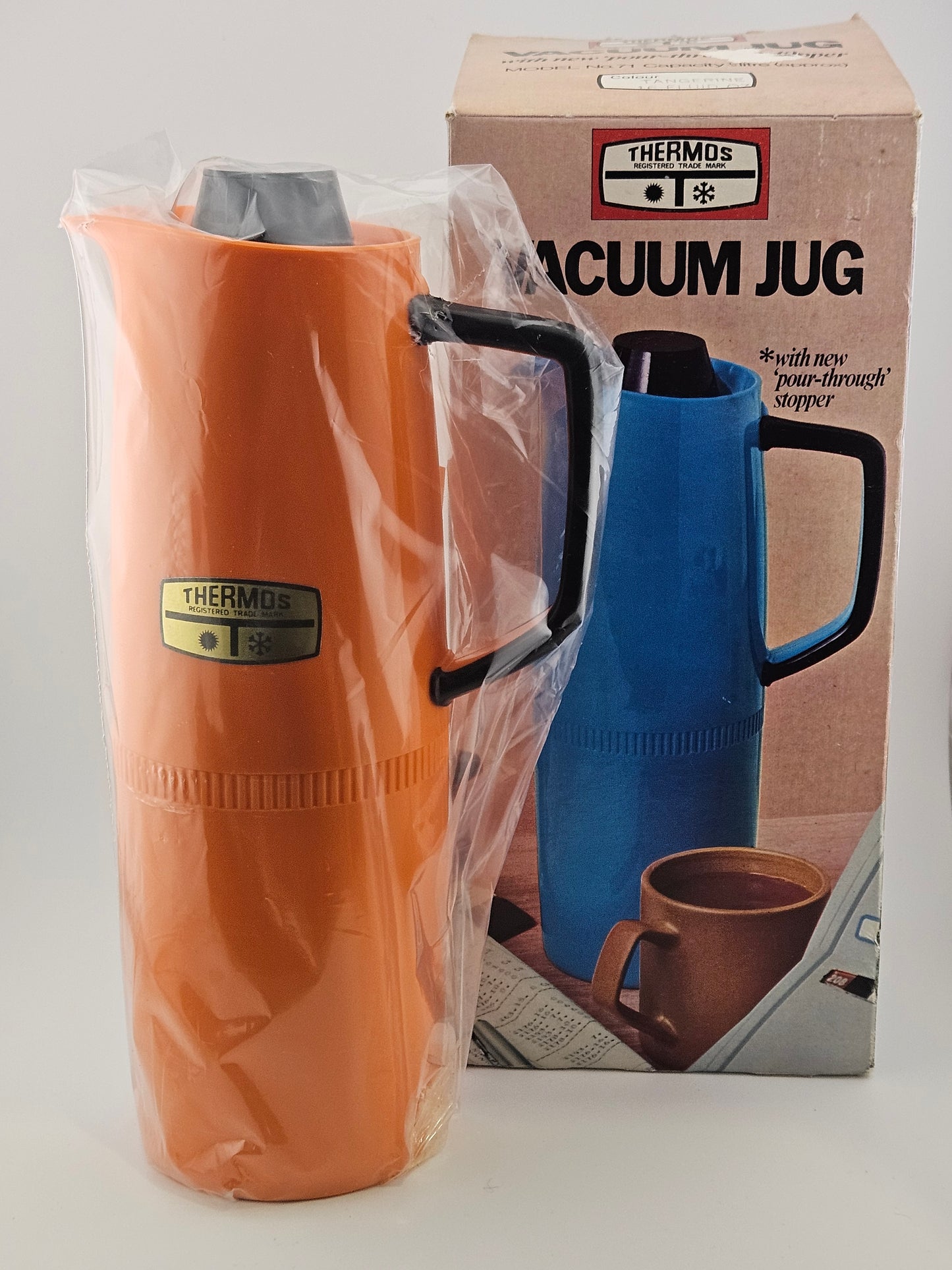 Brand New 1960s Orange Thermos Vacuum Jug / Flask