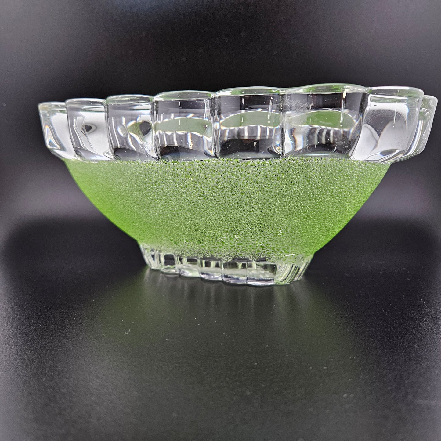 Green Sugar Frosted Triangular Bowl