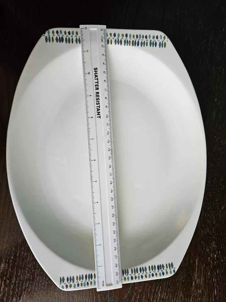 J&G Meakin Studio Serving Plate Blue Feathers/Leaves