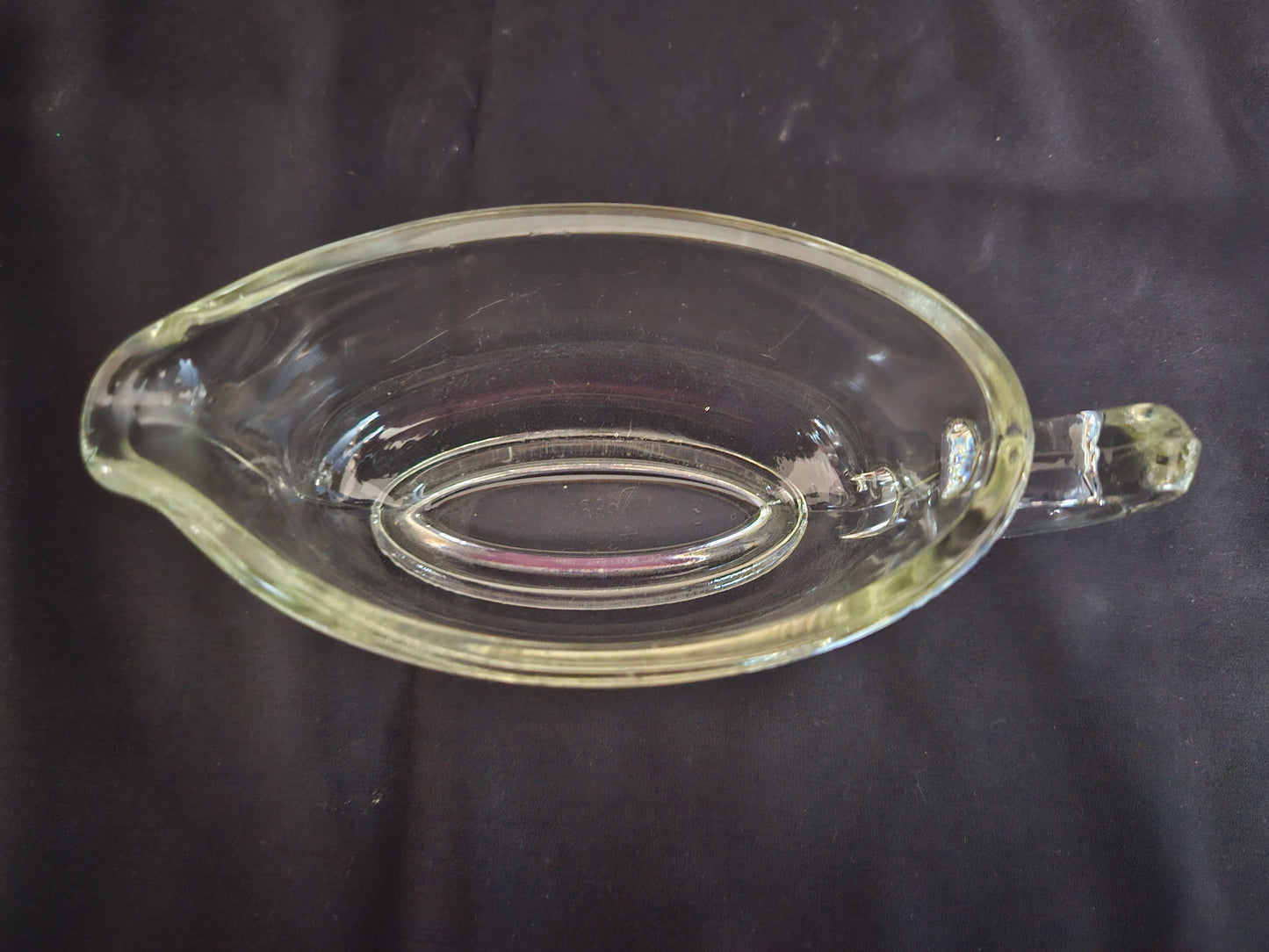 Small Clear Pyrex Gravy Boat and Saucer