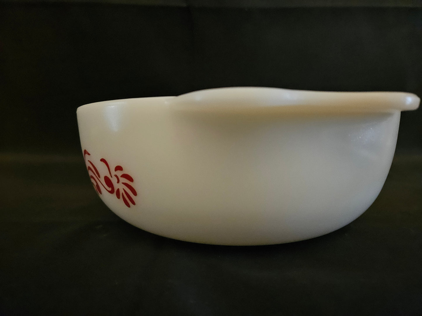 Pyrex Red Scroll Eared Casserole