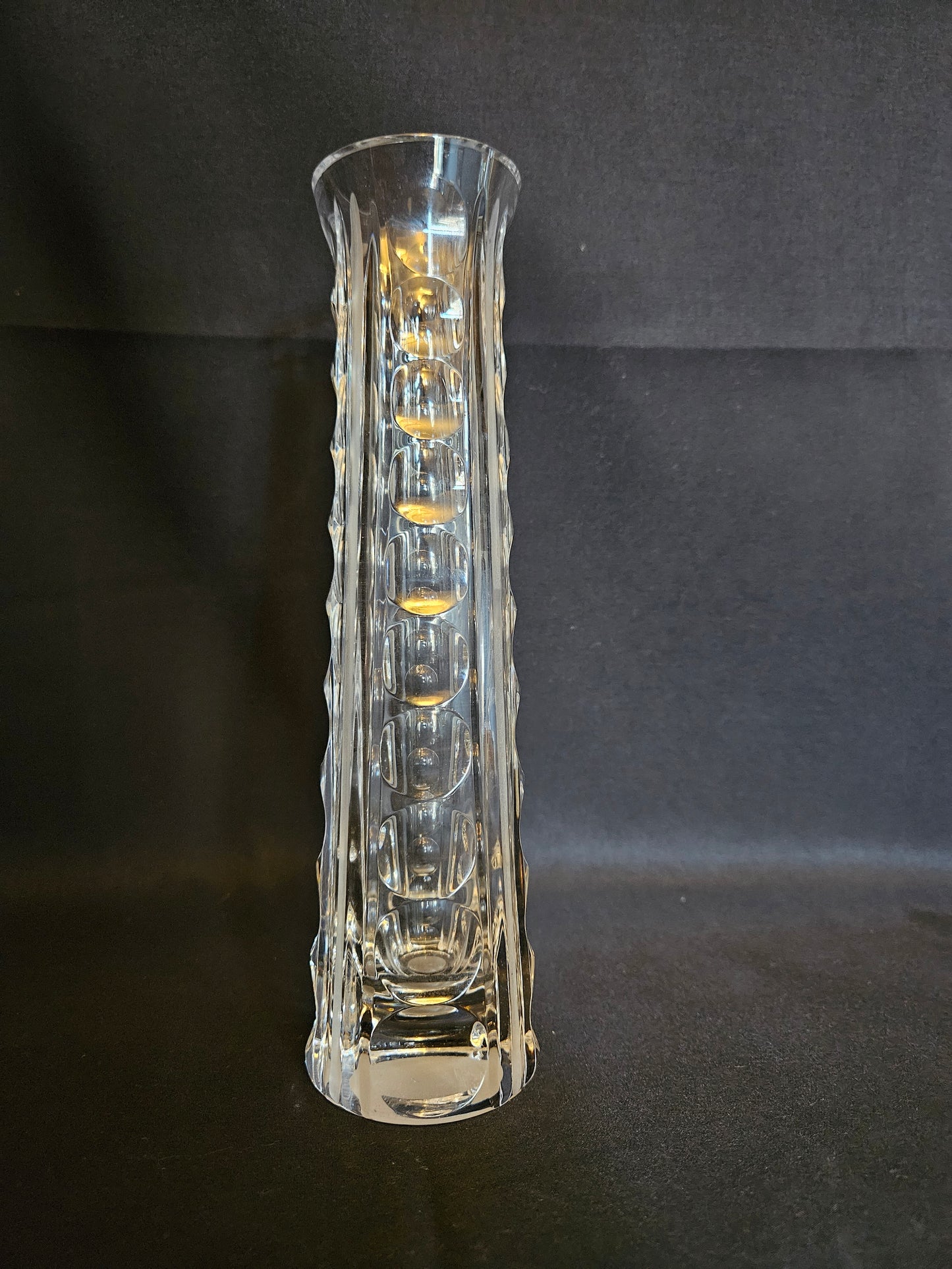 Crystal Tapered Vase Geometric Pattern