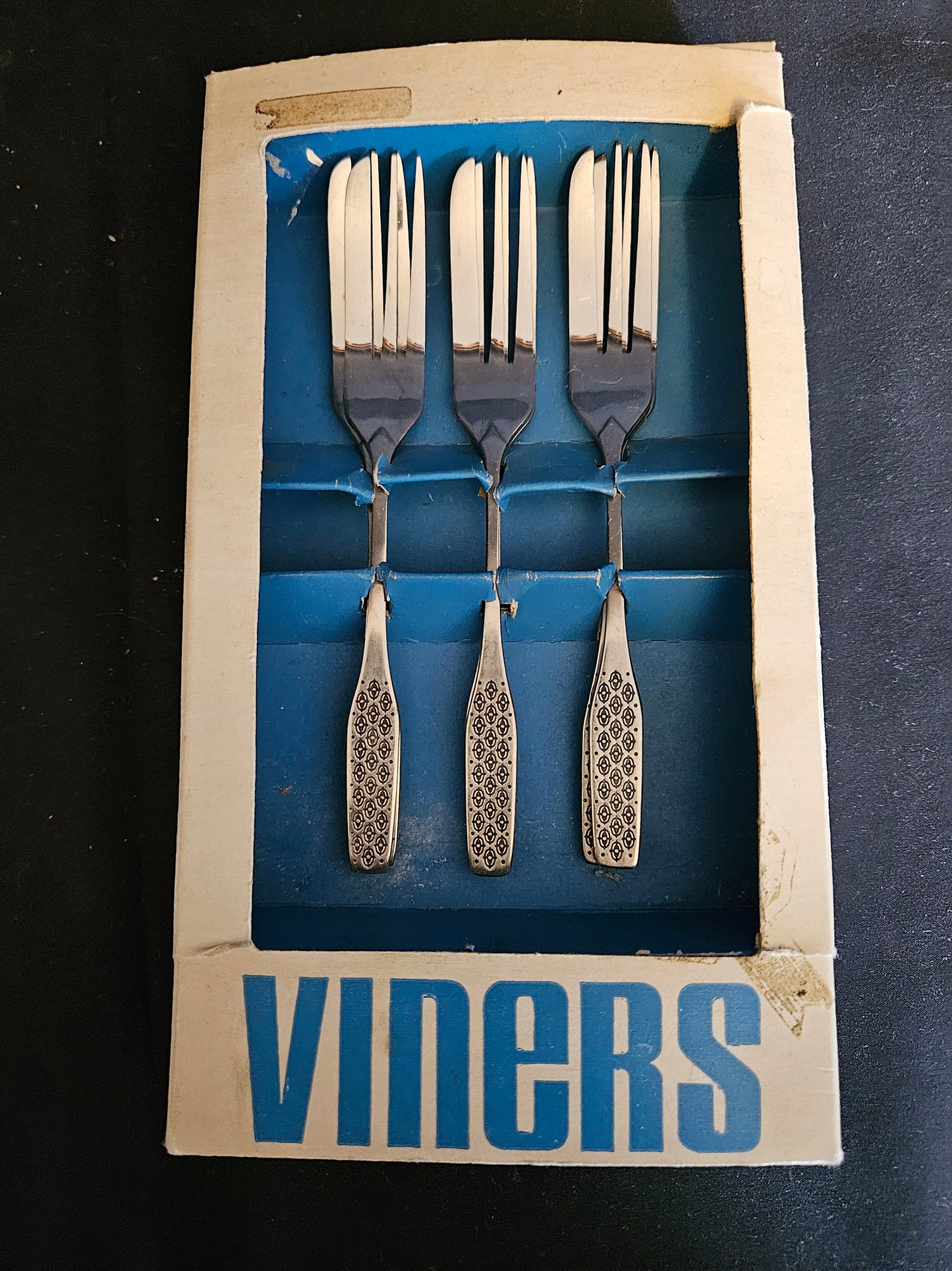 Viners Shape Pattern Pastry Forks Boxed