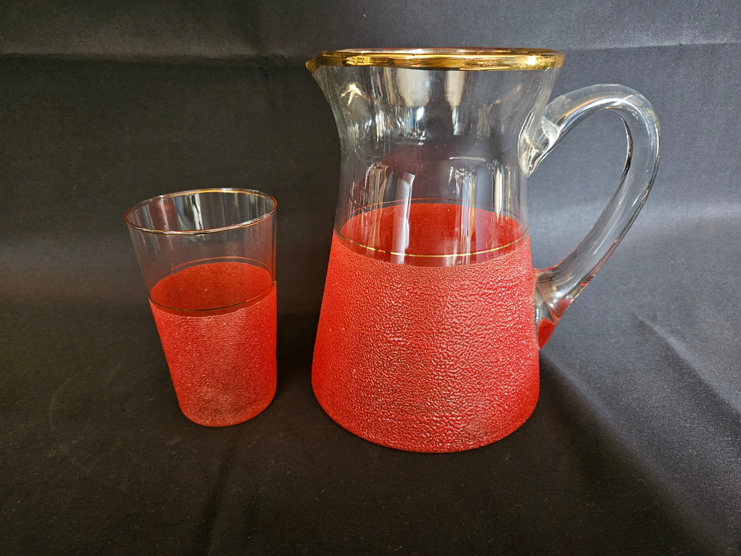 Vintage Red Sugar Frosted Jug