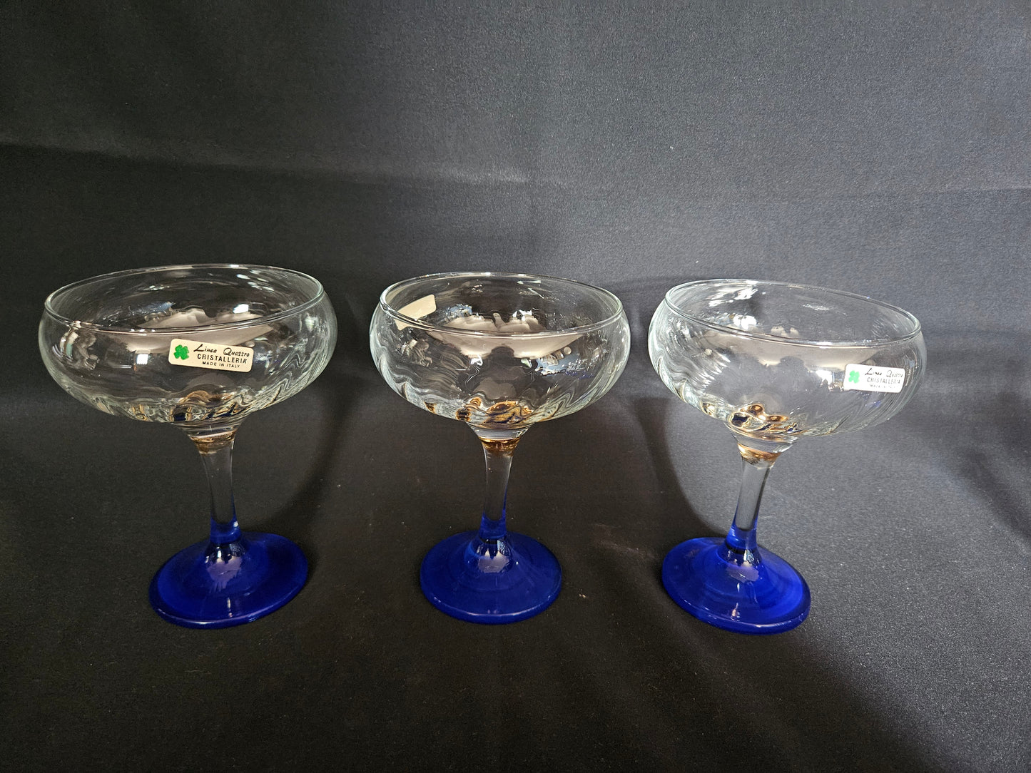 6 Italian 1980s Champagne Coupes / Saucers