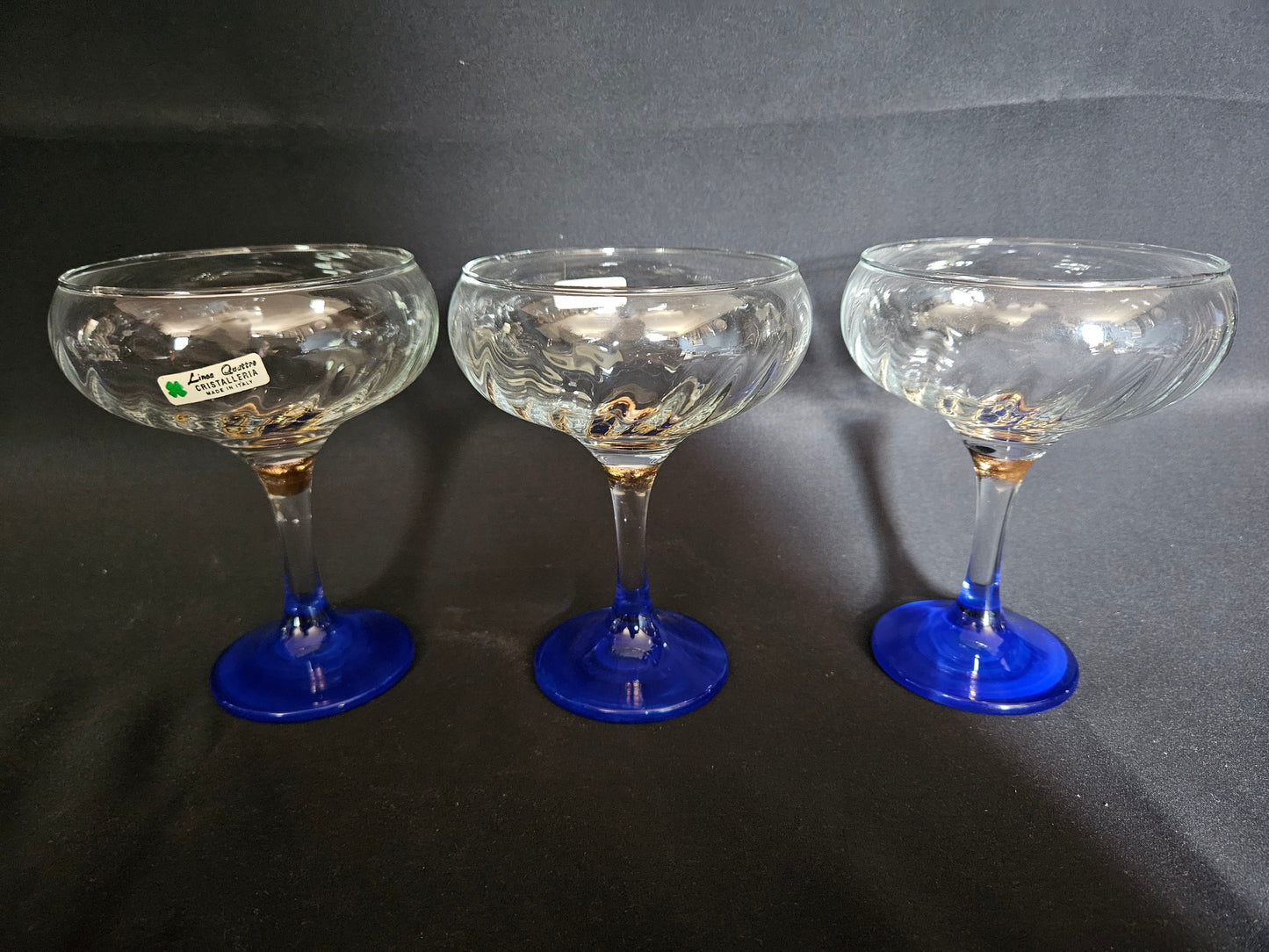 6 Italian 1980s Champagne Coupes / Saucers