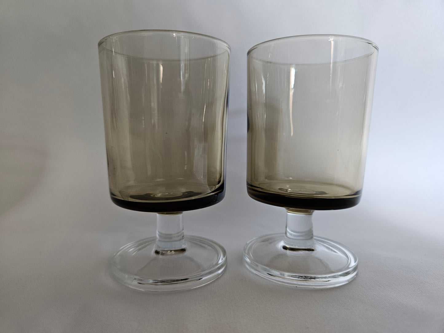 4 Luminarc Cavalier Smoked Glass Wine Glasses