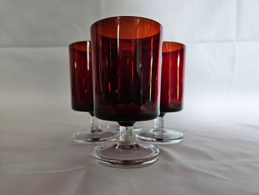 4 Luminarc Red Cavalier 11.5cm  Wine Glasses