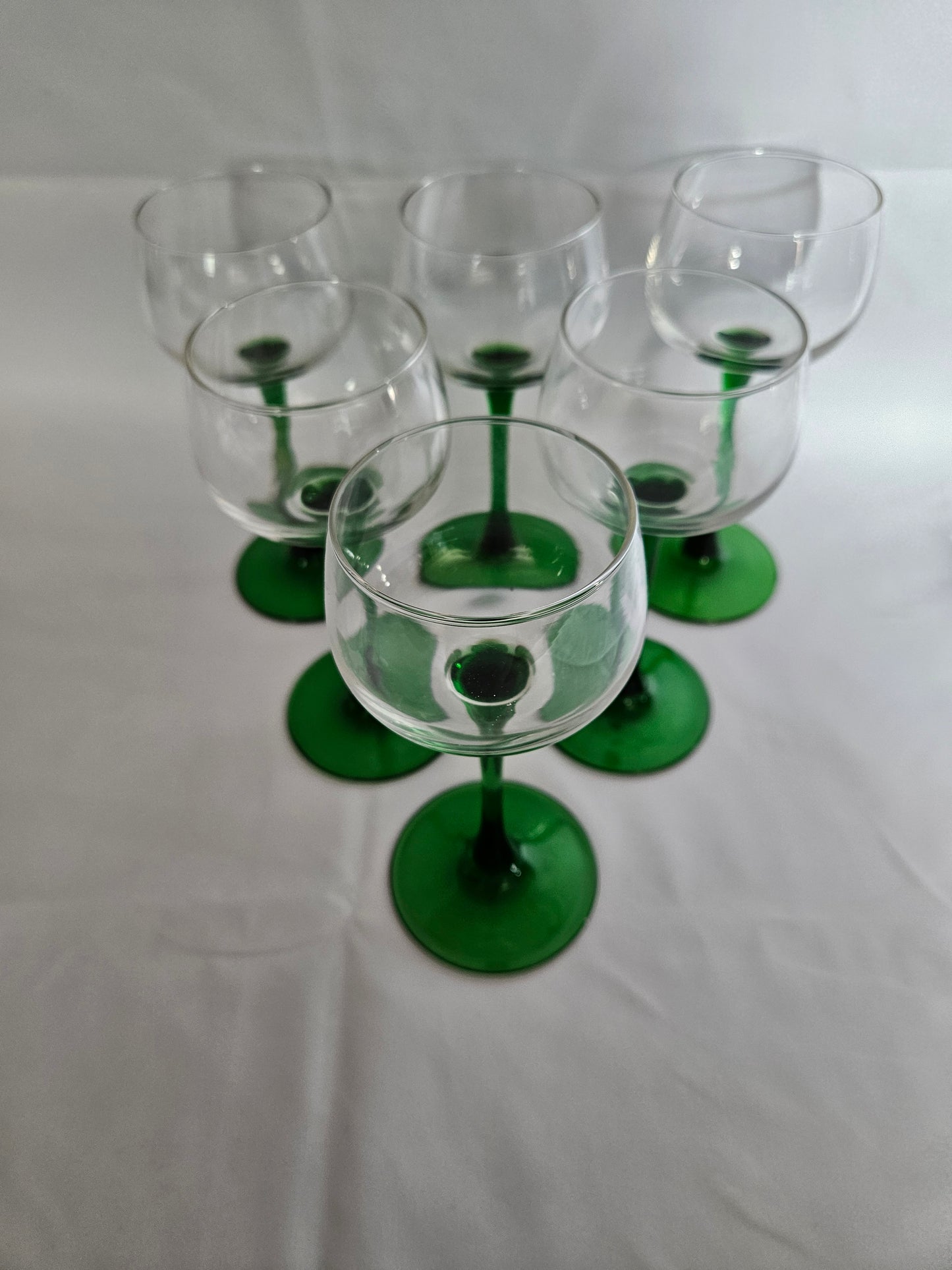 6 Vintage French Luminarc Tall Stemmed Wine Glasses