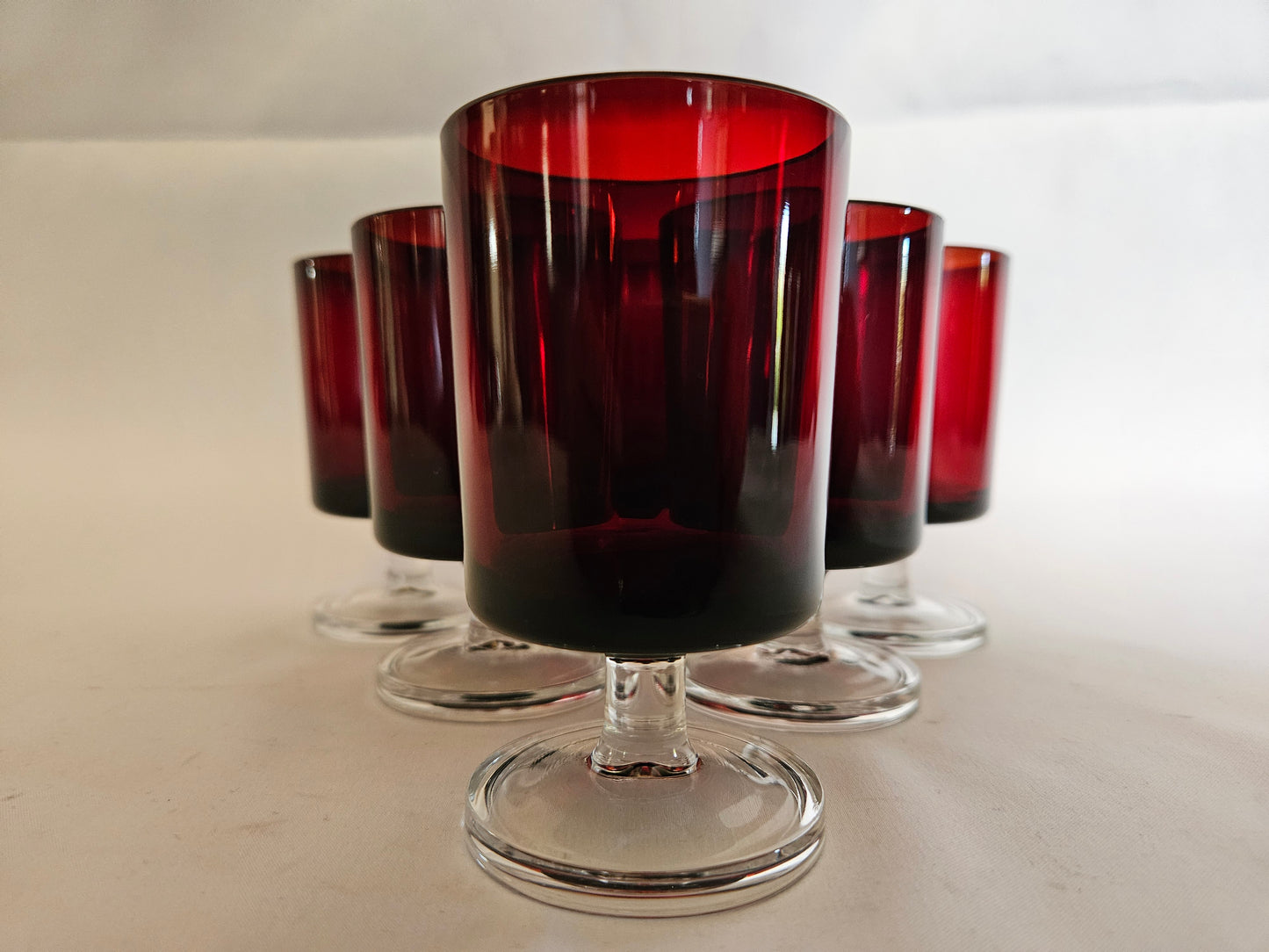 6 Luminarc Red Cavalier 9cm Aperitif  Glasses