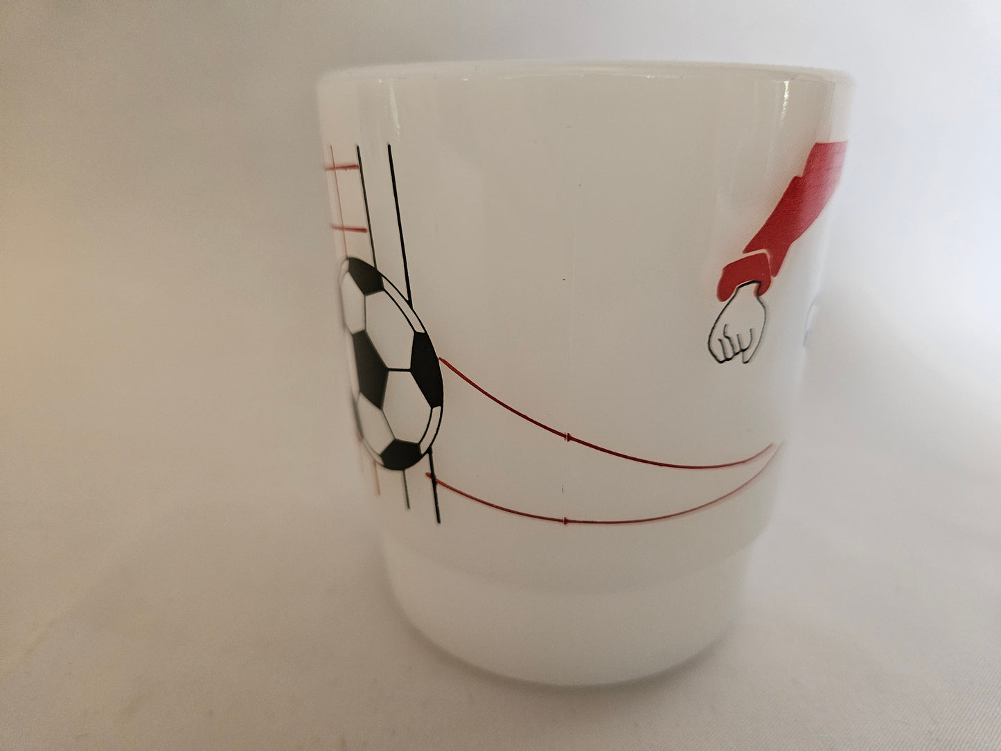 4 Vintage Termocrisa Milk Glass Football Mugs