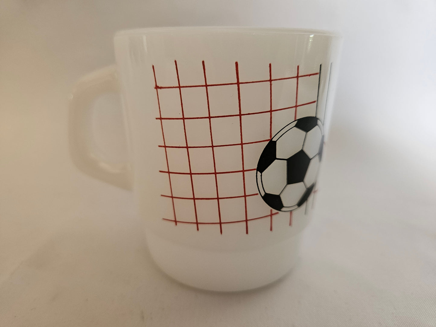 4 Vintage Termocrisa Milk Glass Football Mugs