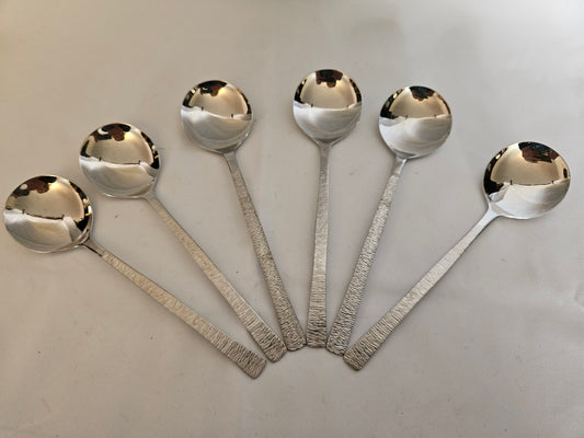 6 Viners Studio Pattern Soup Spoons