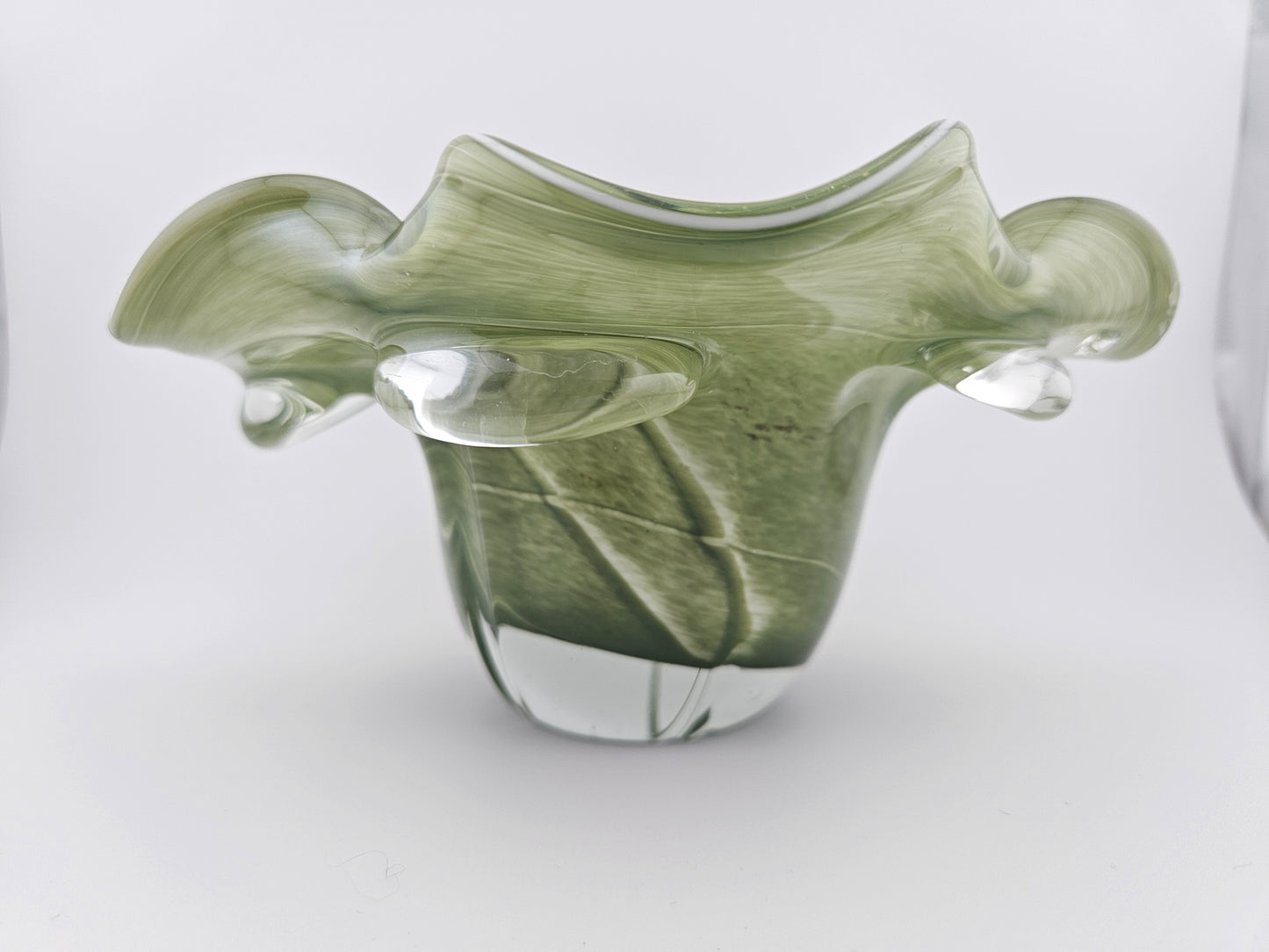 Murano Style Jade Glass Bowl