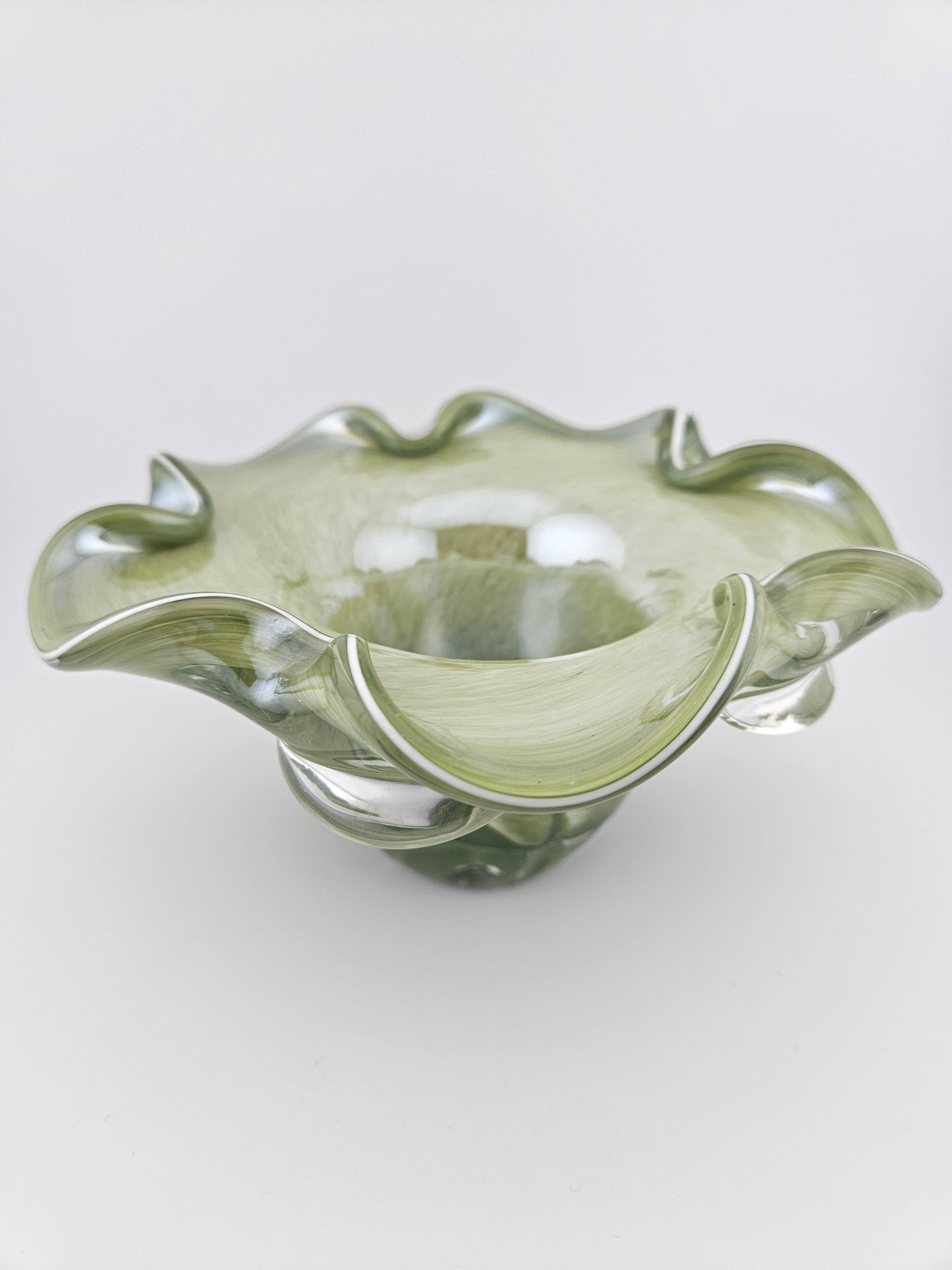 Murano Style Jade Glass Bowl