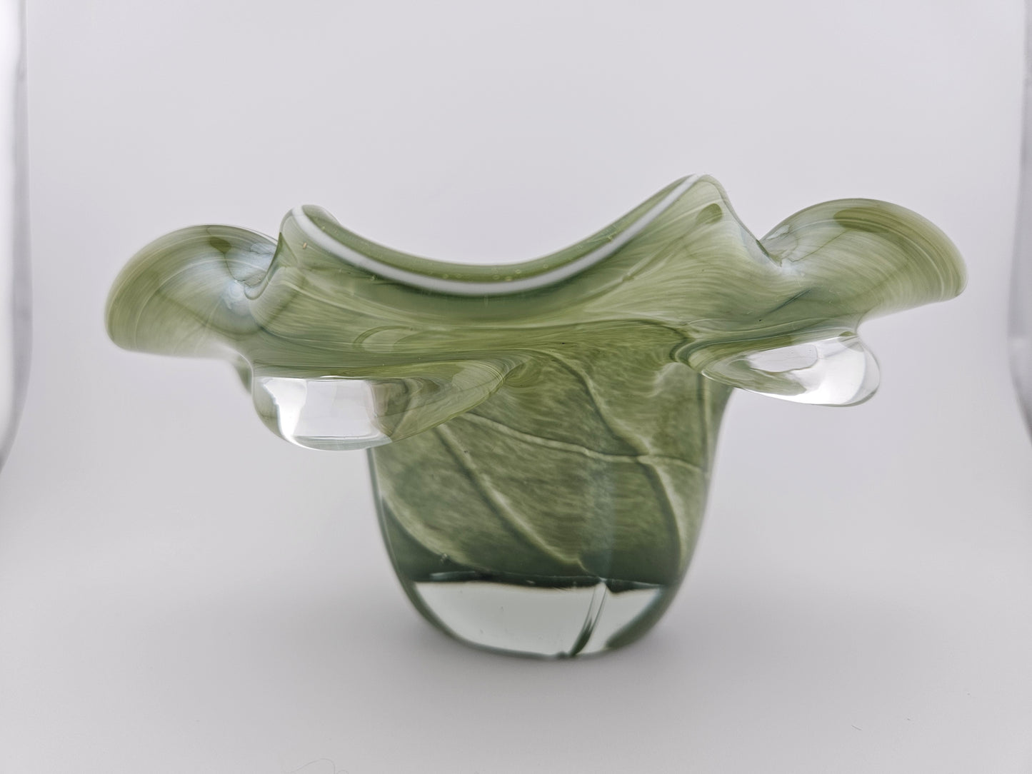 Murano Style Jade Glass Bowl