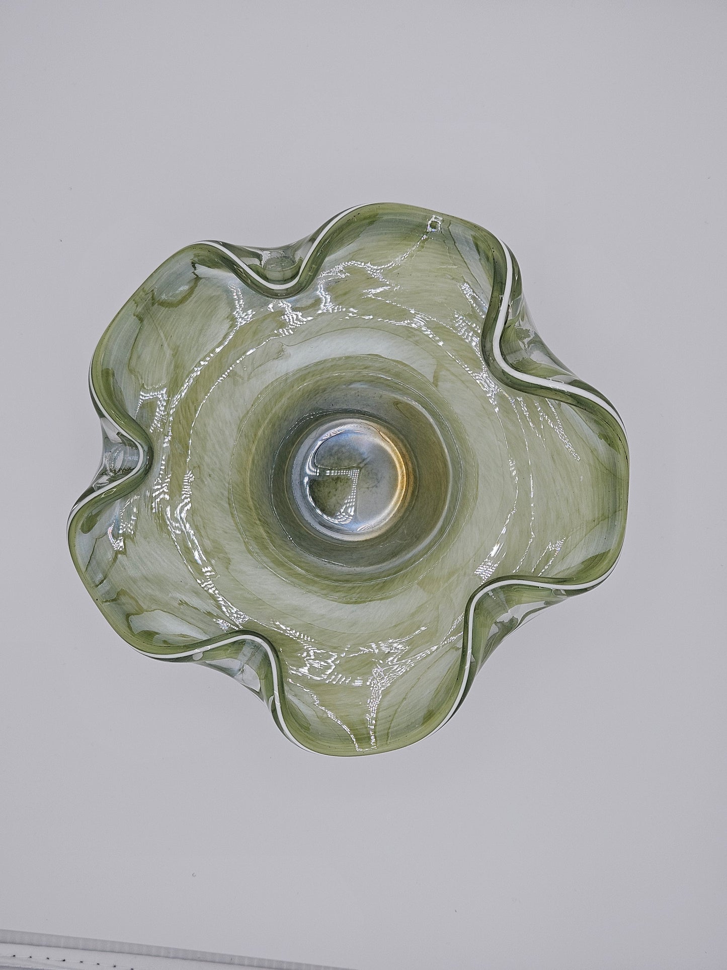Murano Style Jade Glass Bowl