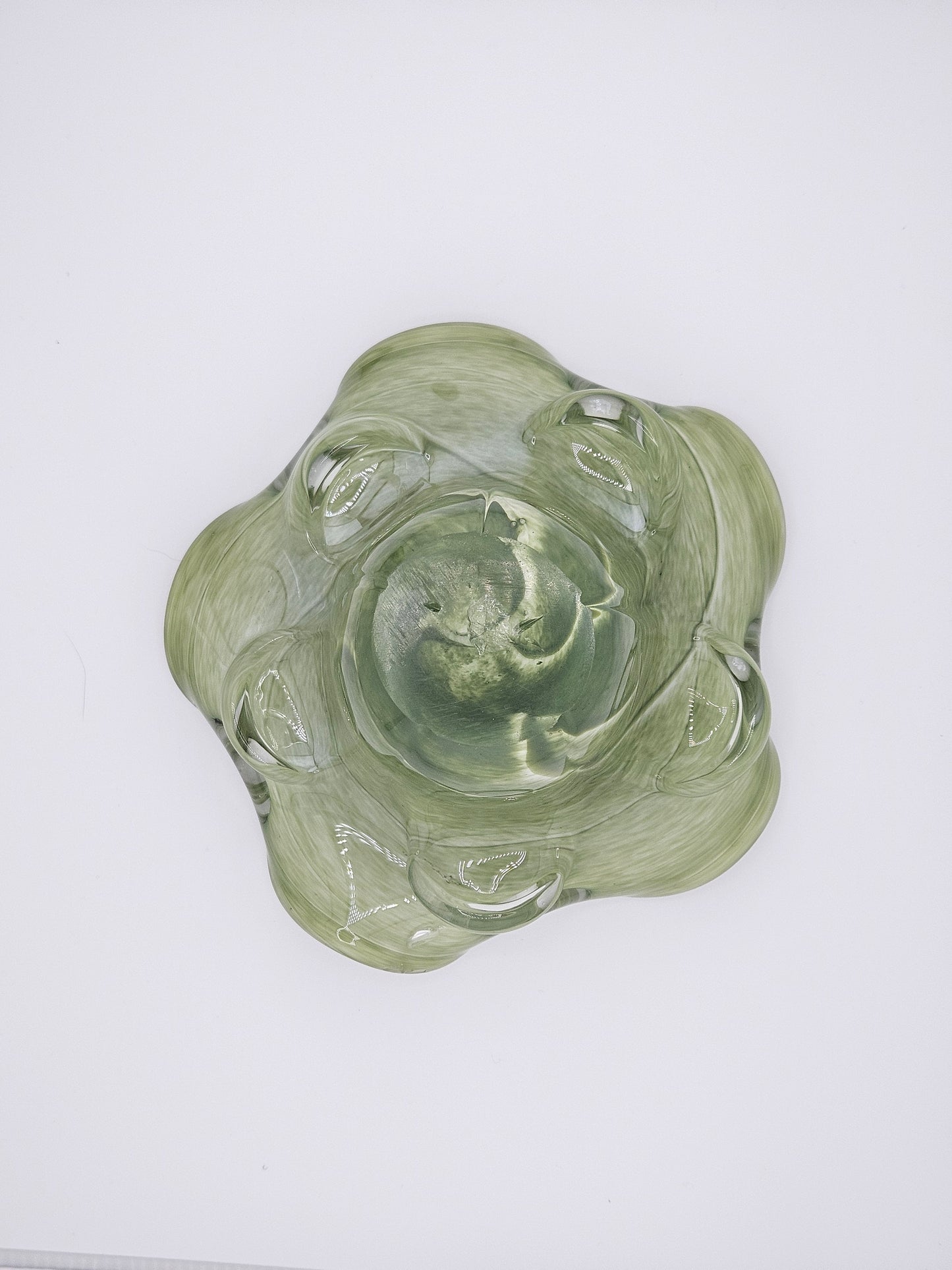 Murano Style Jade Glass Bowl
