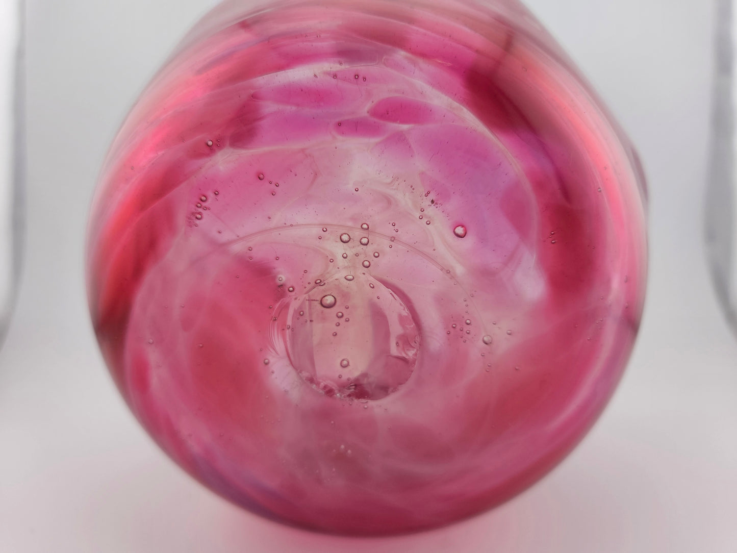 Opal and Pink Art Glass Vase