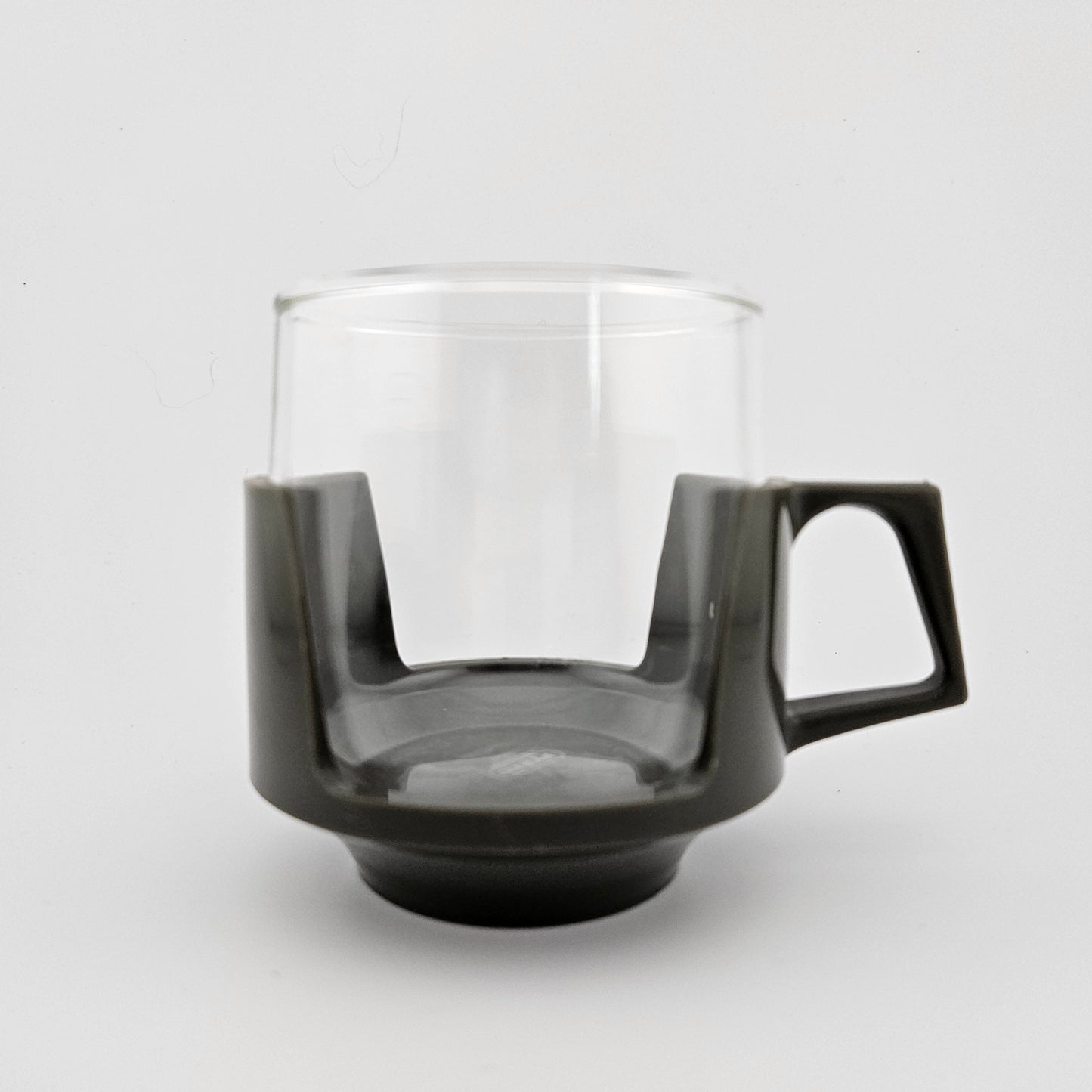3 Pyrex Glass Cups Grey