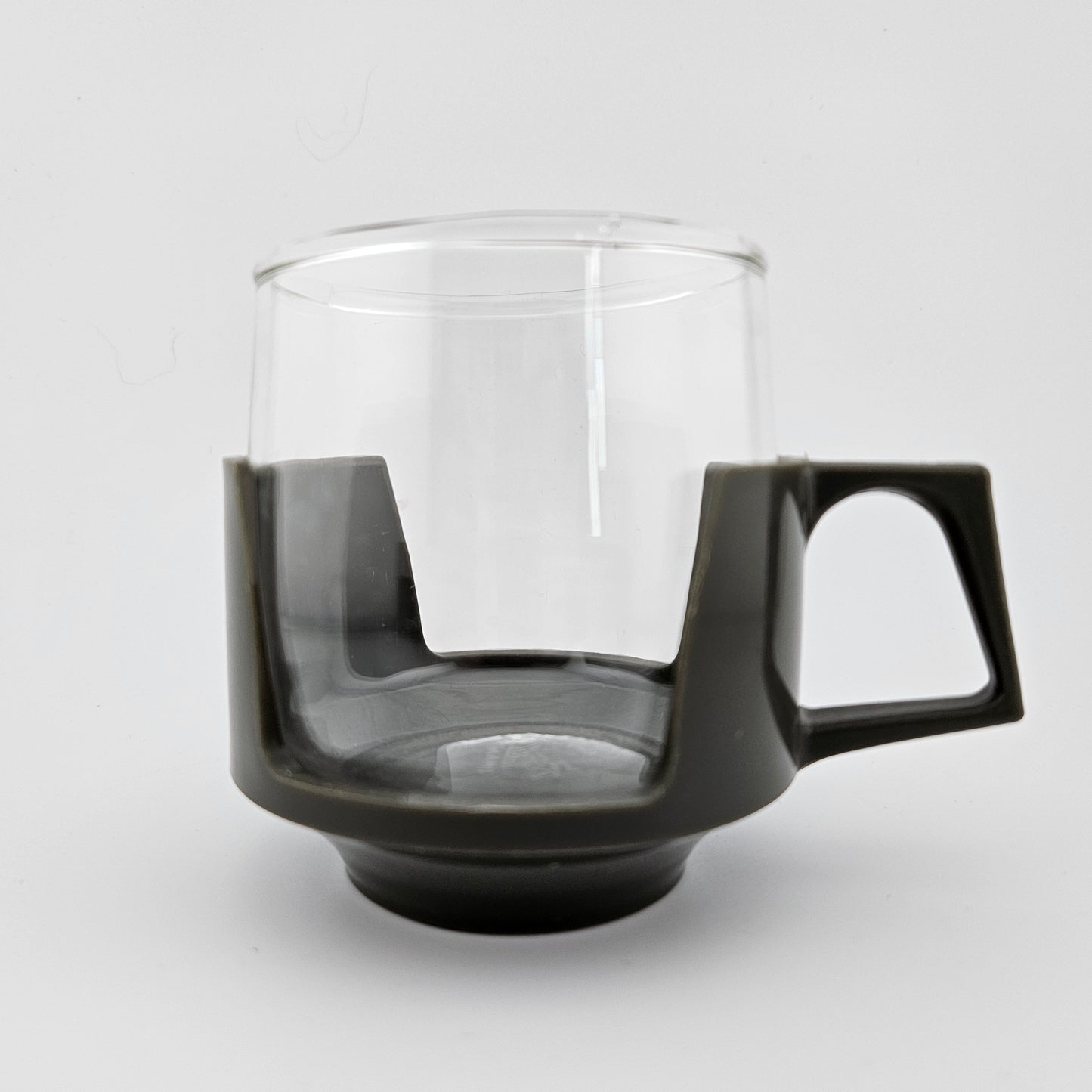 3 Pyrex Glass Cups Grey