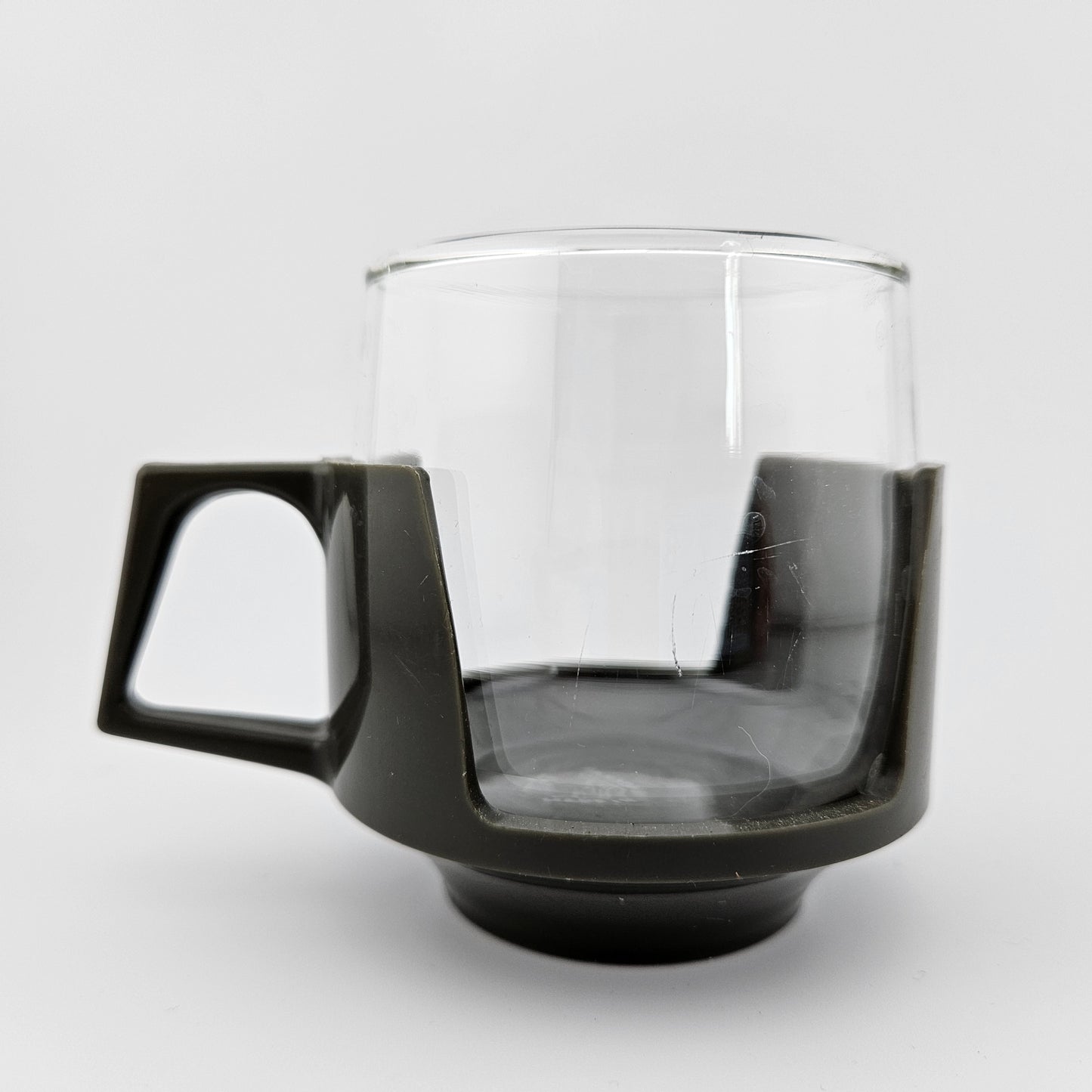 3 Pyrex Glass Cups Grey
